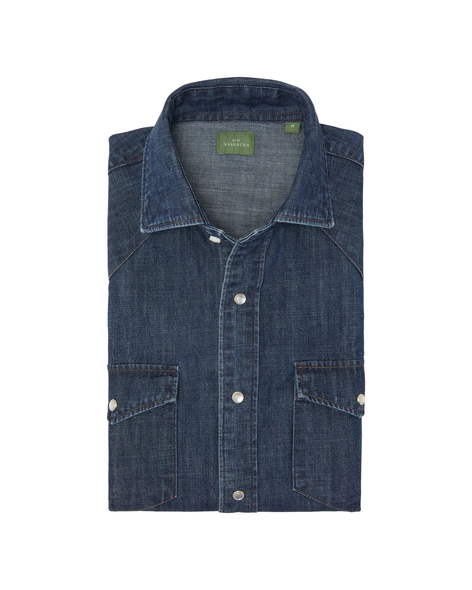 Sid Mashburn - Western Work Shirt - Medium Wash Indigo Denim