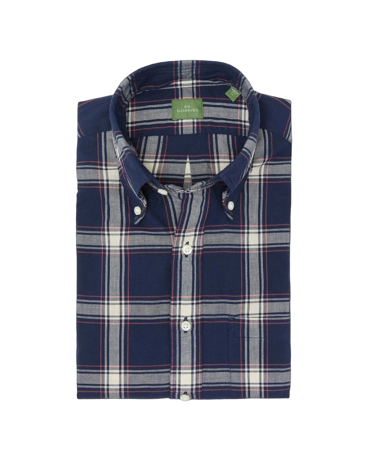 Sid Mashburn Sport Shirt - Navy/Bone/Coral Madras