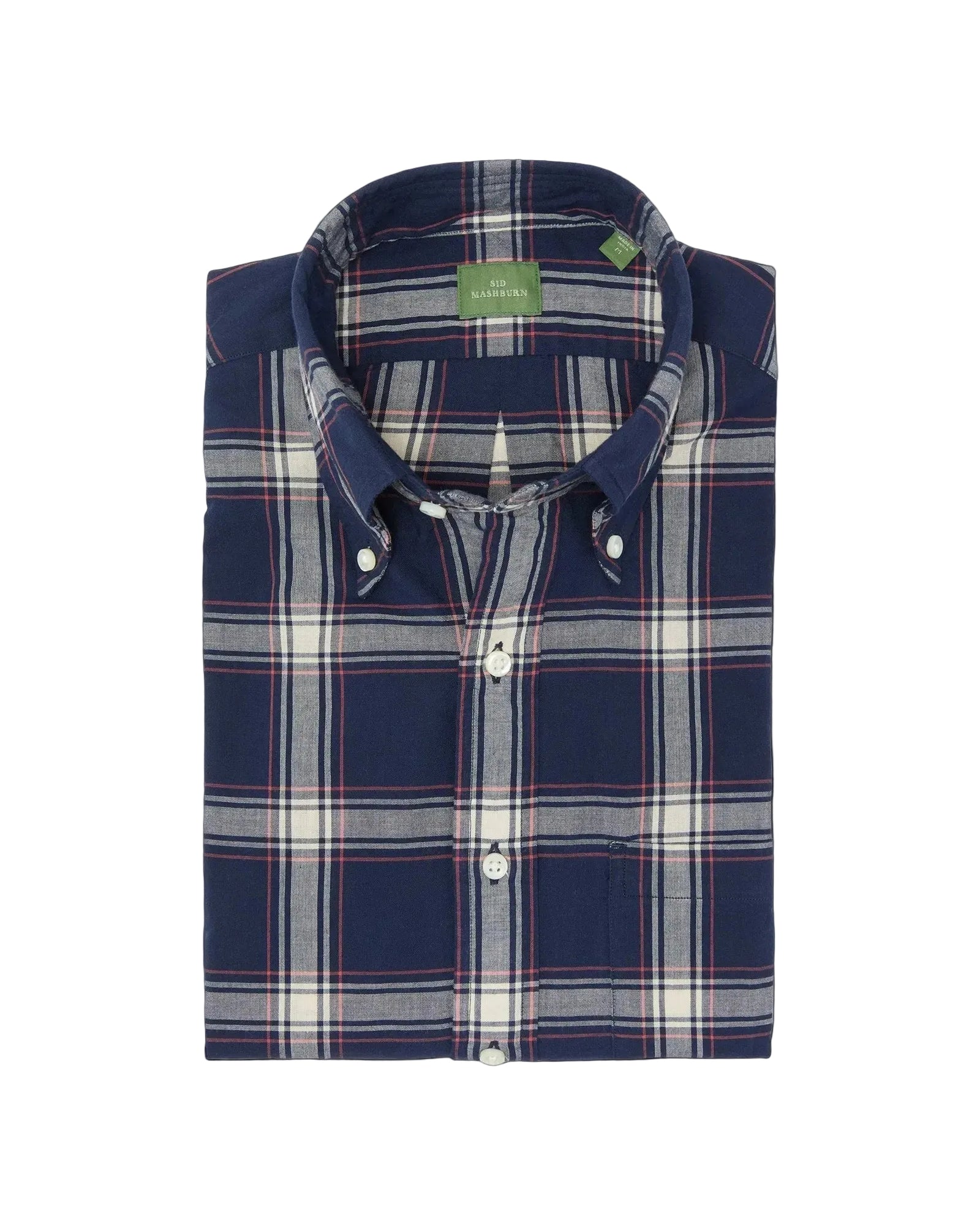 Sid Mashburn Sport Shirt - Navy/Bone/Coral Madras