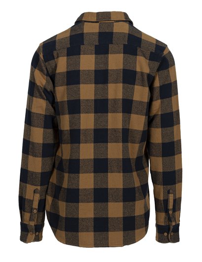 Schott NYC Plaid Cotton Flannel Shirt - Gold/Navy