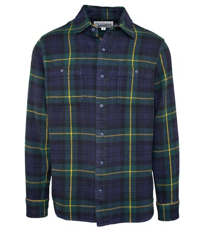 Schott NYC Plaid Cotton Flannel Shirt - Black Watch