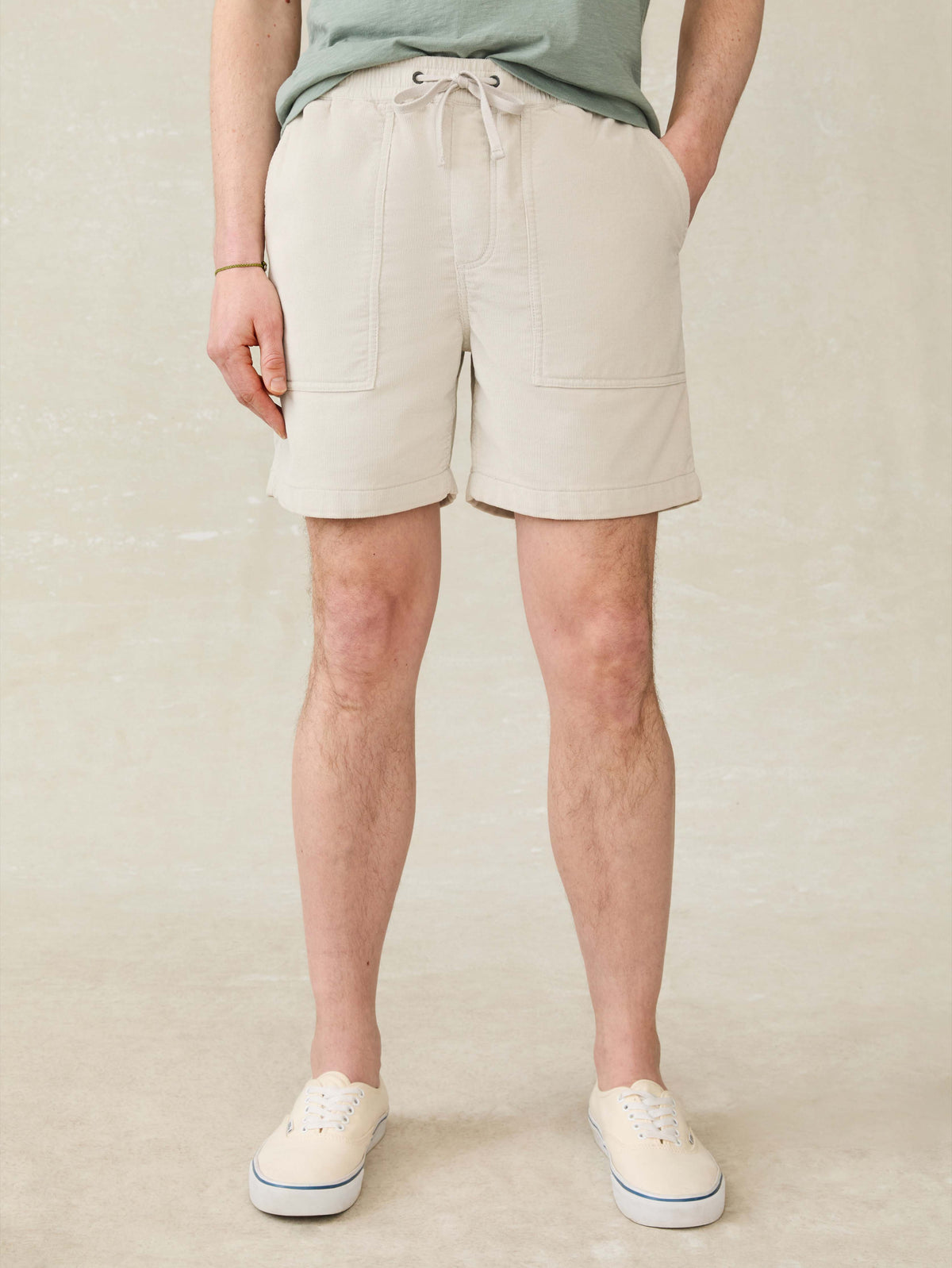 Faherty Essential Corduroy Short - Plaza Stone
