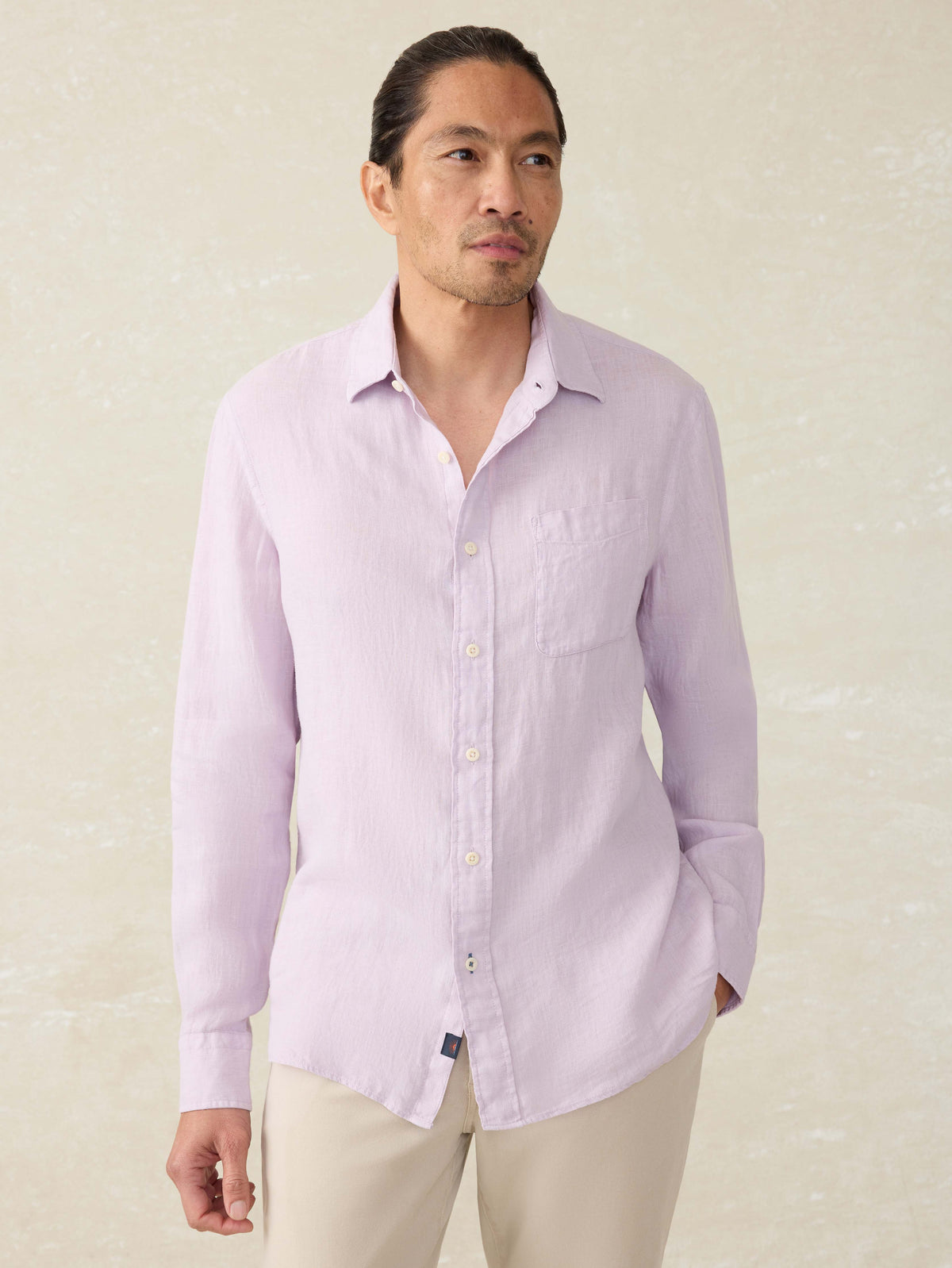 Faherty Laguna Linen Shirt - Wisteria