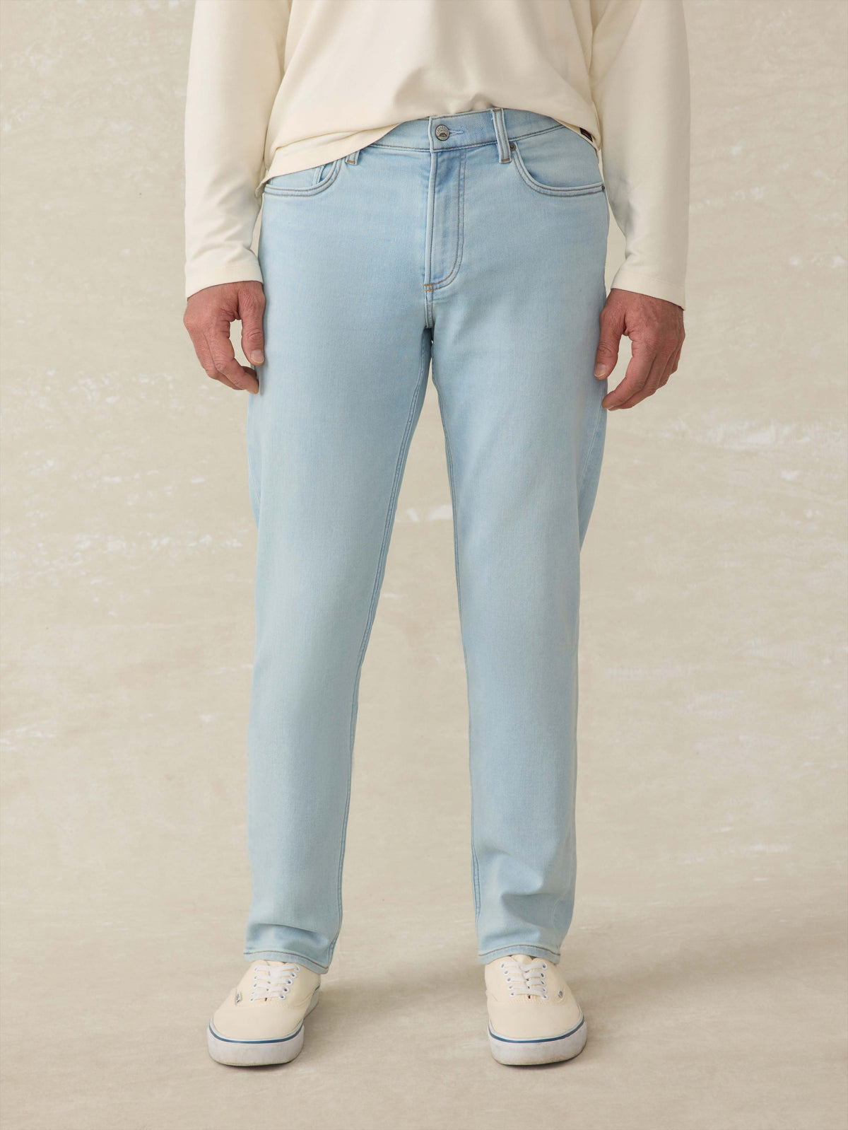 Faherty Stretch Terry Indigo 5 Pocket Pant - Riverbend Wash