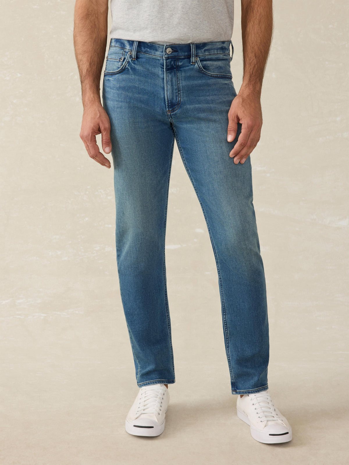 Faherty Stretch Terry Indigo 5 Pocket Pant - Storm Harbor wash