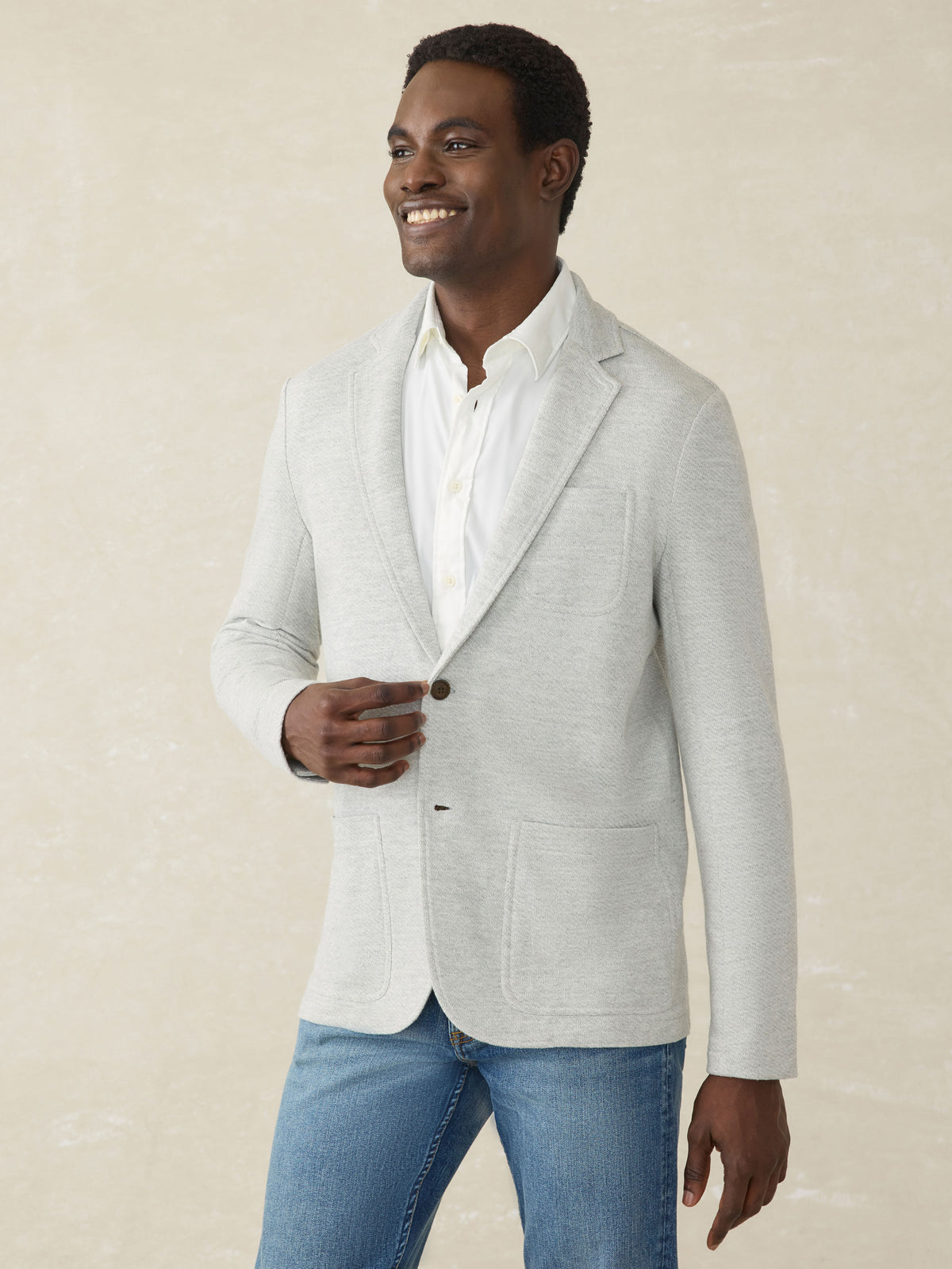 Faherty Inlet Knit Blazer - Heather Grey
