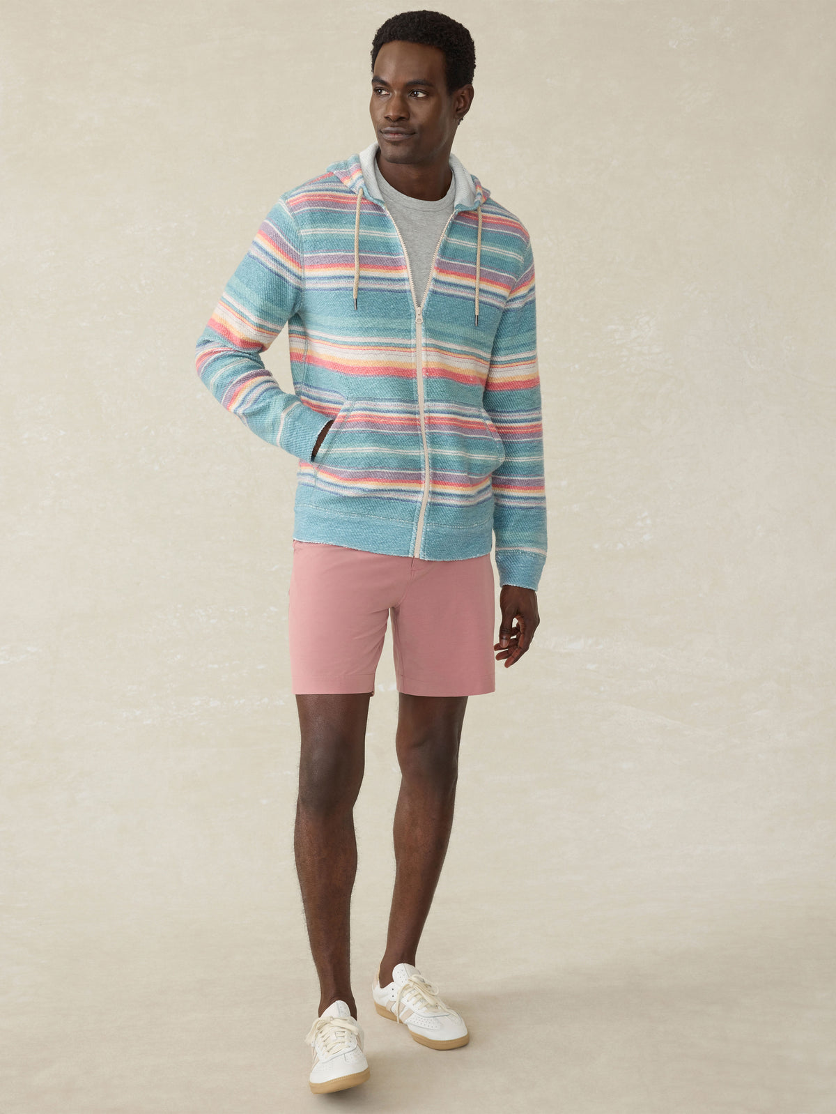 Faherty Whitewater Full Zip Hoodie - Island Sunrise