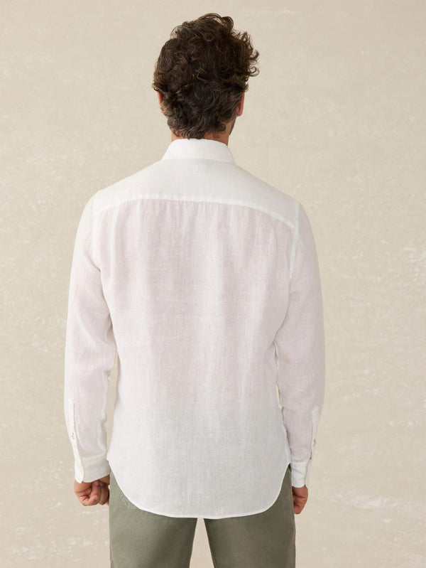 Faherty Laguna Linen Shirt - White