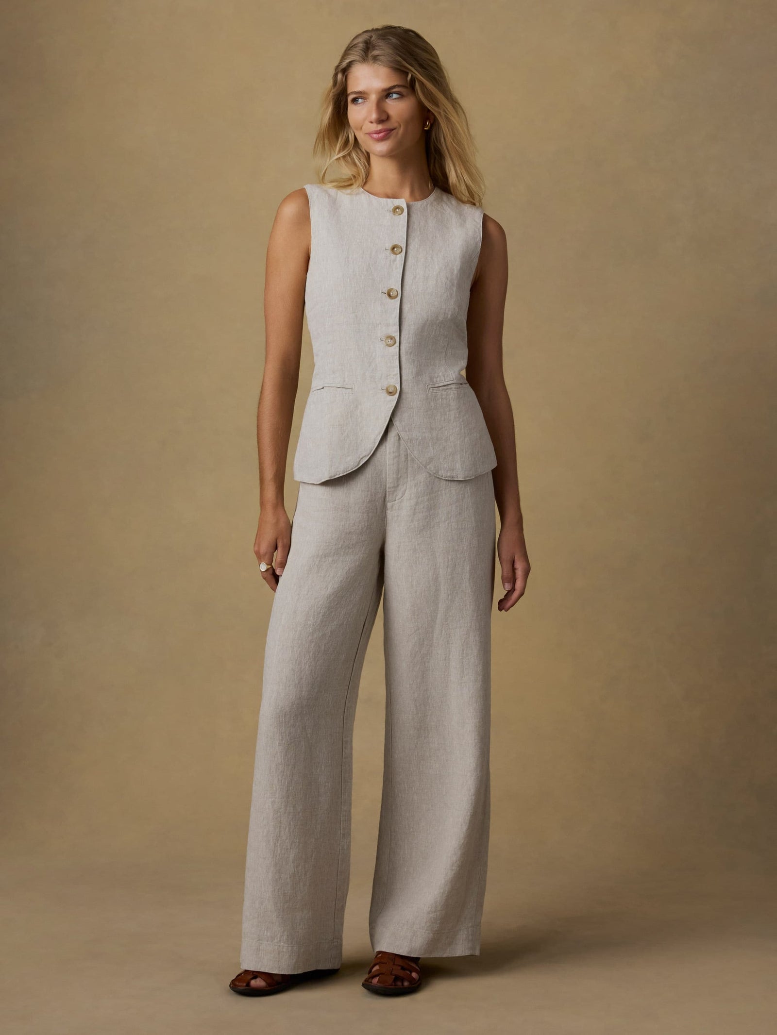 Faherty - Sun Strider Linen Pant - Flax