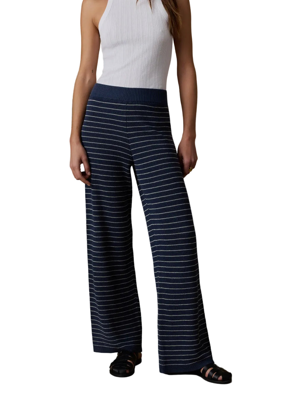 Faherty - Miramar Linen Sweater Pant - Navy Stripe