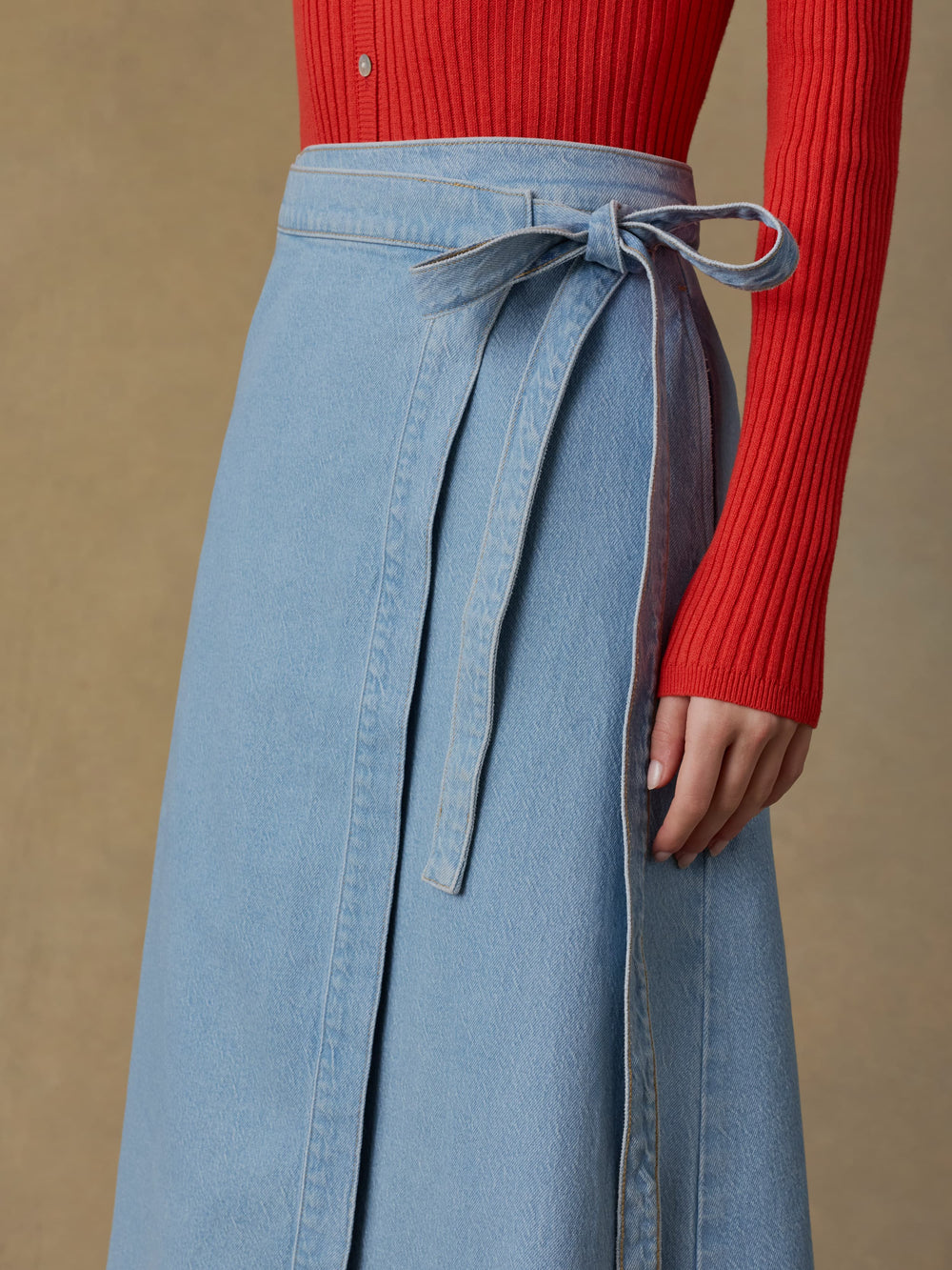 Faherty - Solstice Denim Wrap Skirt - Bay Drift Wash