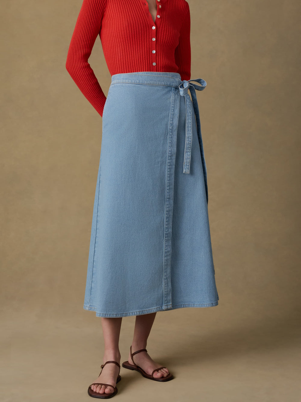 Faherty - Solstice Denim Wrap Skirt - Bay Drift Wash