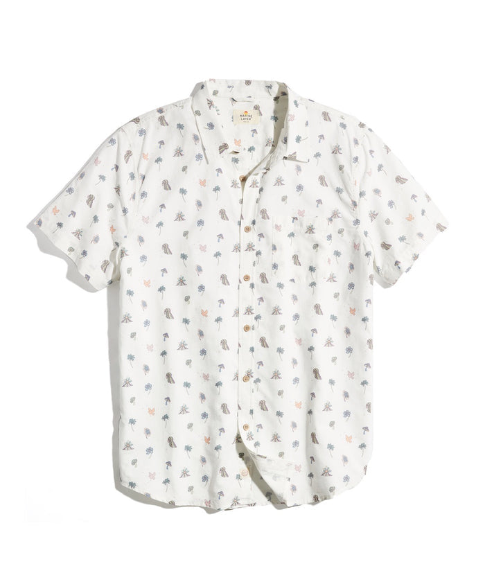 Marine Layer SS ISLAND COTTON PLAIN WEAVE SHIRT-NATURAL ICON