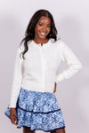 Sail to Sable Button Front Cardigan White