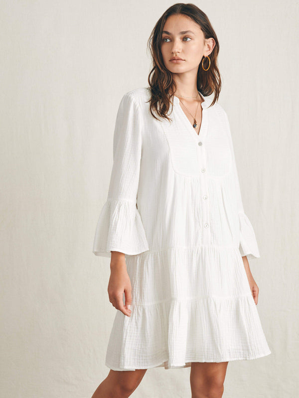 Faherty Dune Cotton Guaze Kasey Dress White