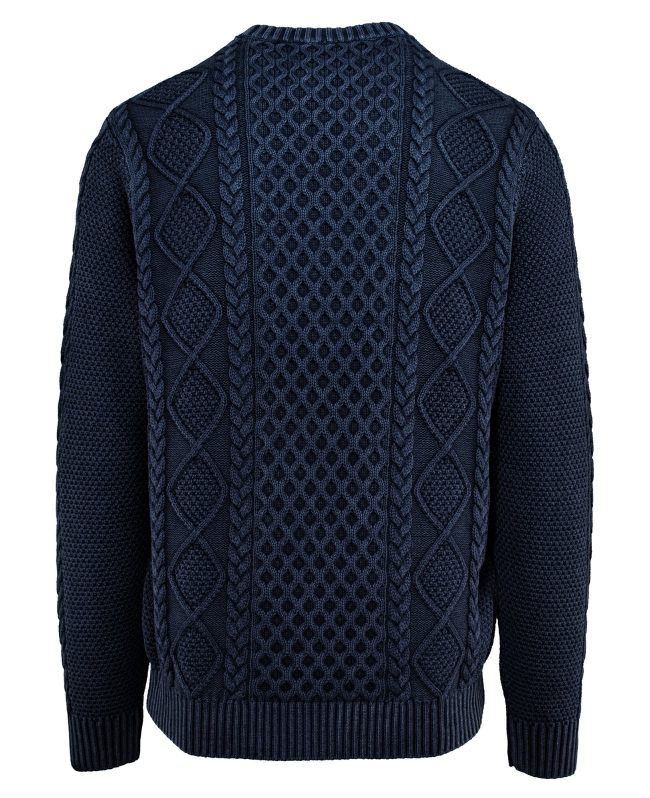 Schott NYC Stonewash Cotton Cable Crew - Navy