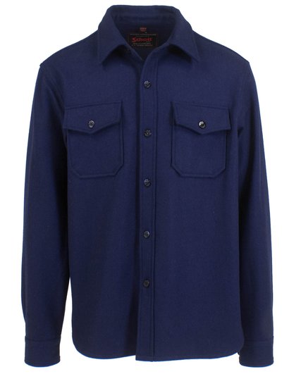 Schott NYC Mens CPO Wool Shirt - Blue