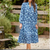 Sail to Sable LS Tunic Maxi Omphalodes Floral Blue