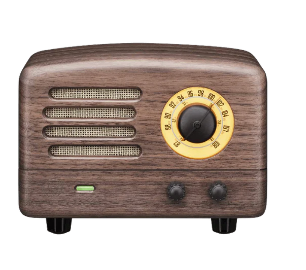 Muzen - OTR Wood and Utopia Retro Portable FM Radio Bluetooth Speaker - Walnut