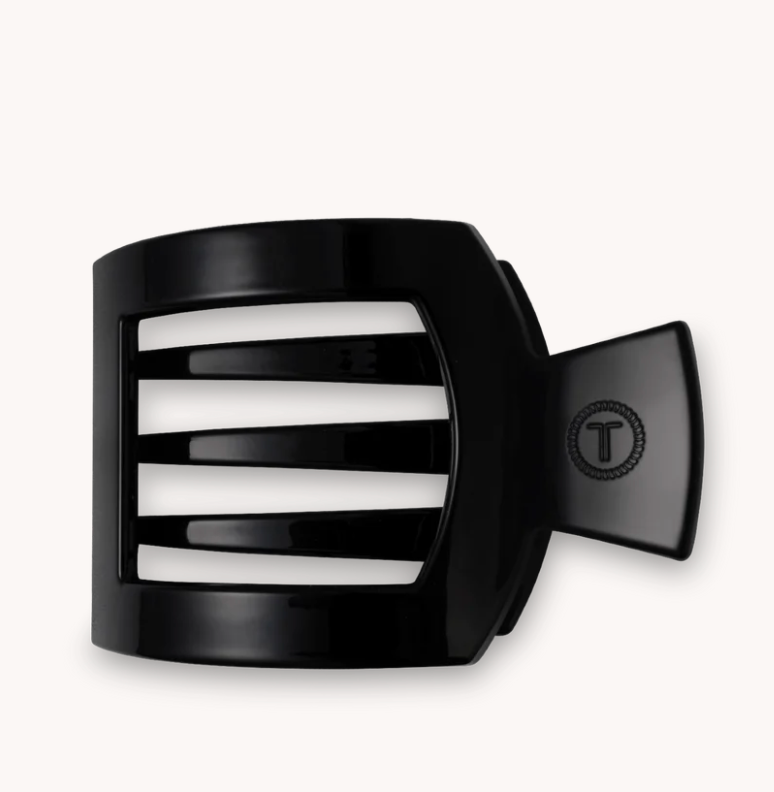 Teleties - Flat Square Hair Clip - Jet Black - Large
