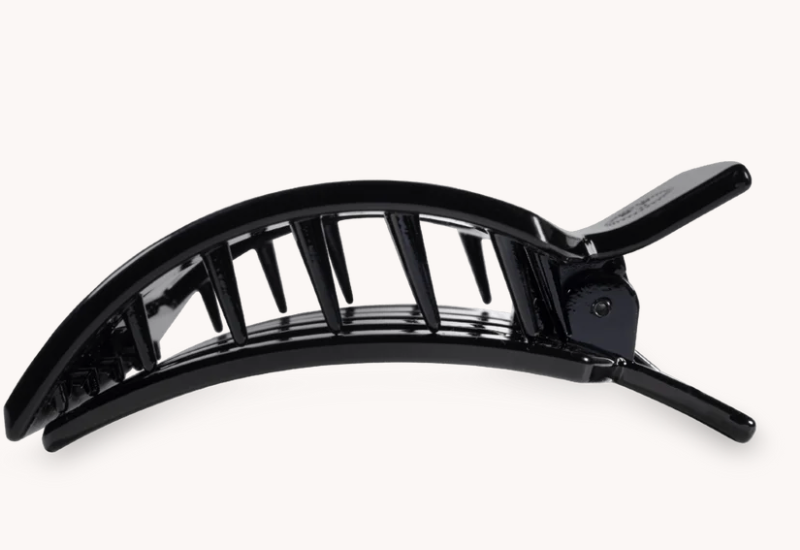 Teleties - Flat Square Hair Clip - Jet Black - Large
