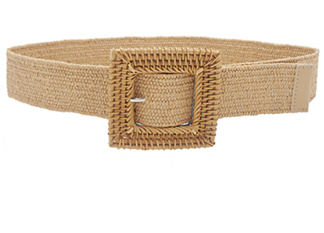 Walker & Wade Rattan Square Belt Tan