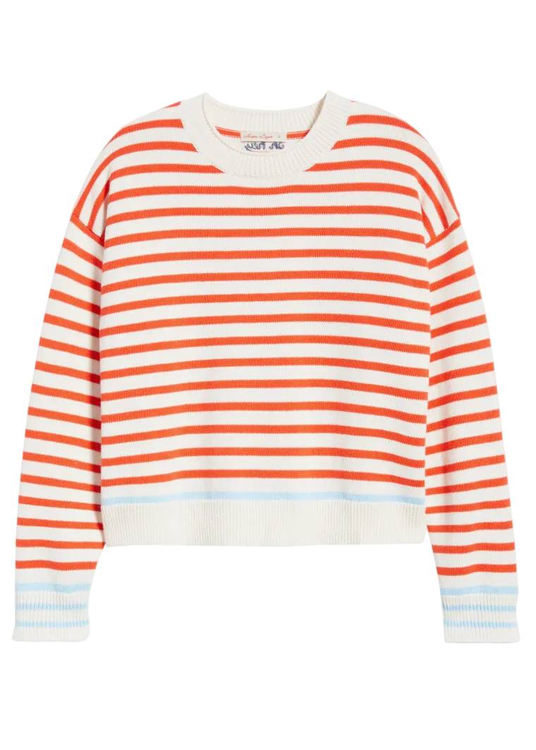 Marine Layer - Suki Rollneck Sweater - Red Stripe
