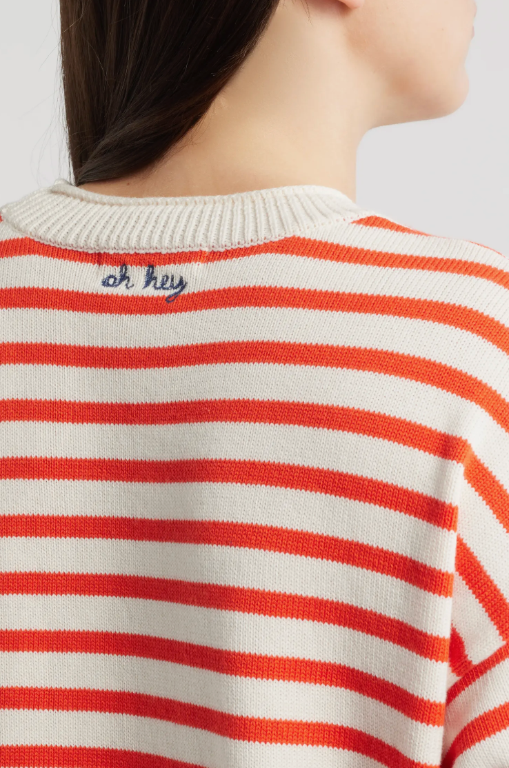 Marine Layer - Suki Rollneck Sweater - Red Stripe