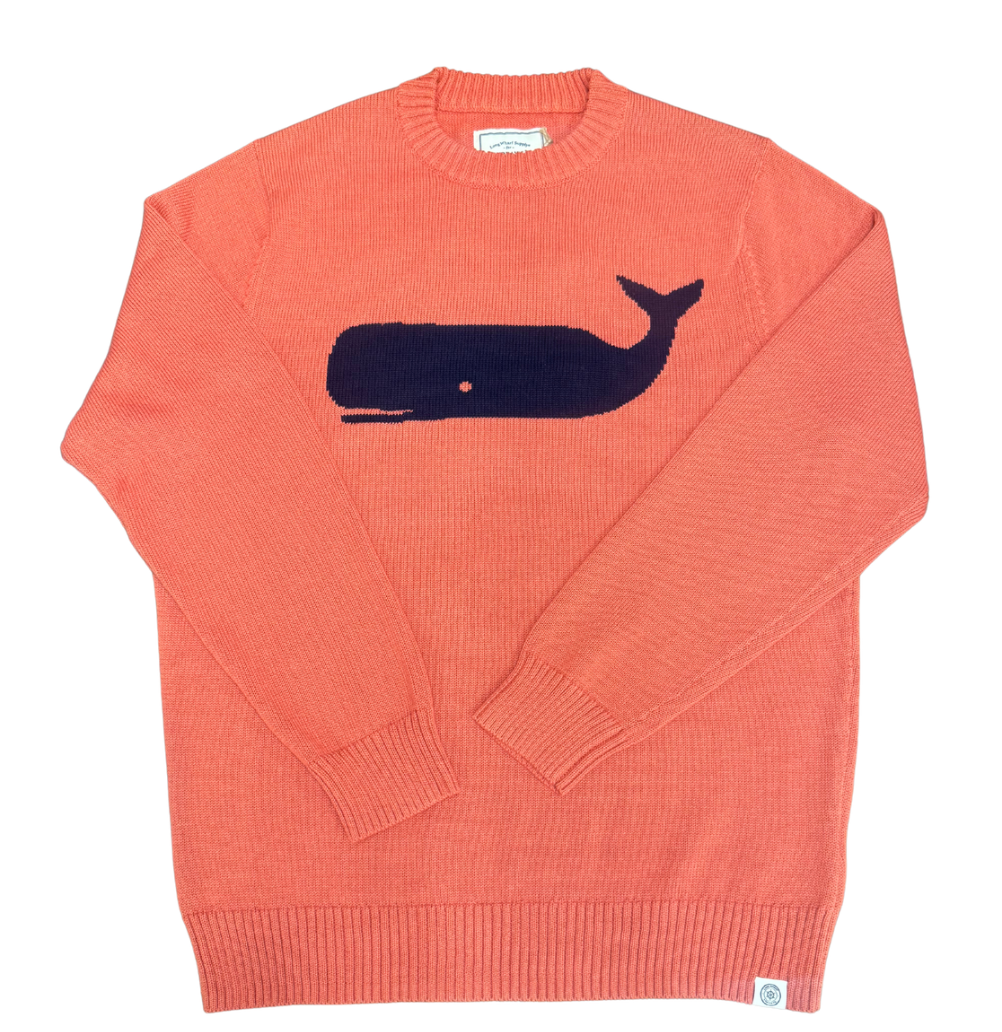 Longwharf Supply Co x Murray's Toggery Shop - Nantucket Whale SeaWell® Women's Sweater - Nantucket Red