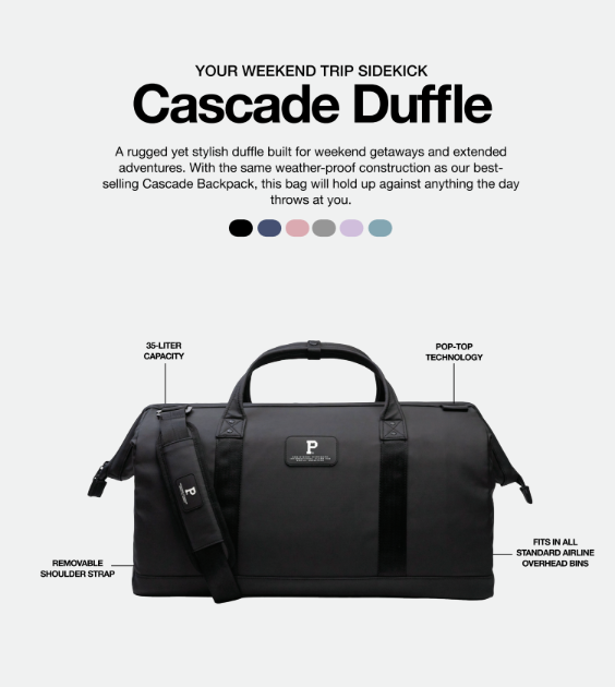 Portland Gear - Cascade Compact Duffle - Navy with Nantucket Red™