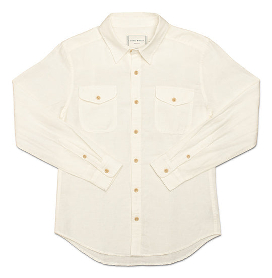 Long Wharf Supply SeaWell Linen Work Shirt - Cream