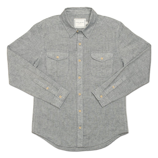 Long Wharf Supply SeaWell Linen Work Shirt - Navy