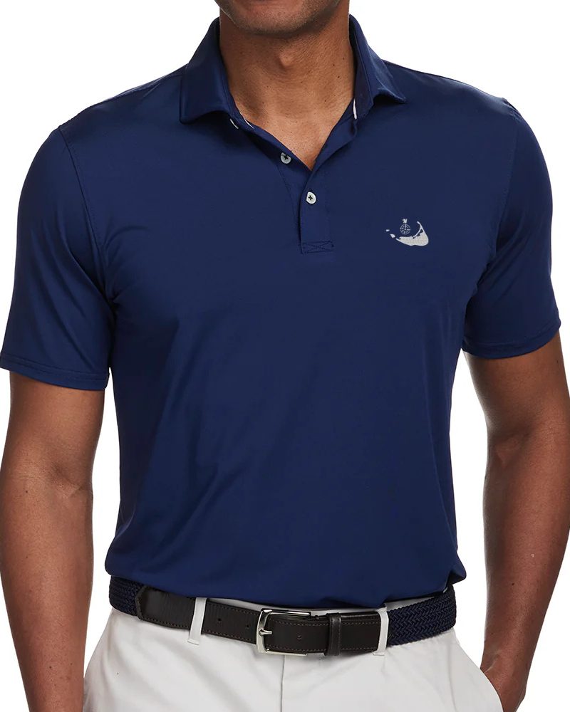 Holderness &amp; Bourne The Anderson Polo - Navy w/ Nantucket Island Logo