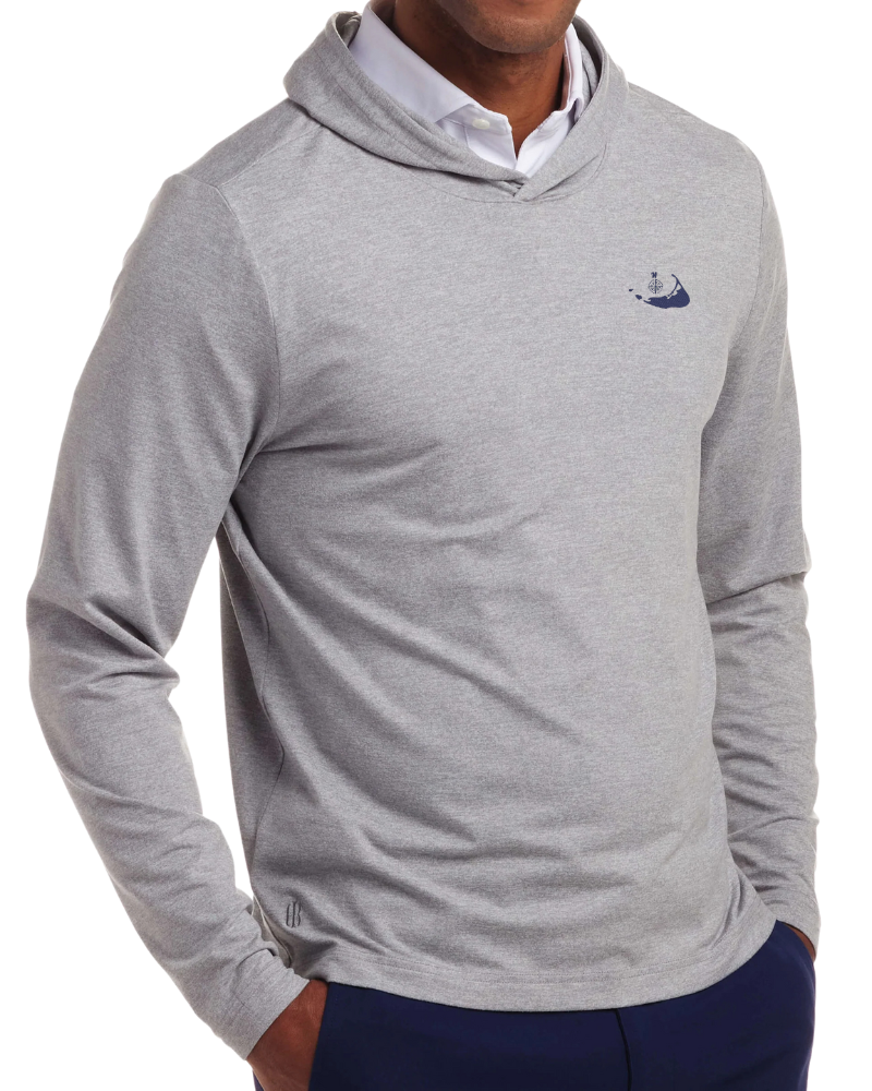 Holderness &amp; Bourne The Stowe Hoodie - Heathered Gray w/ Nantucket Island Logo