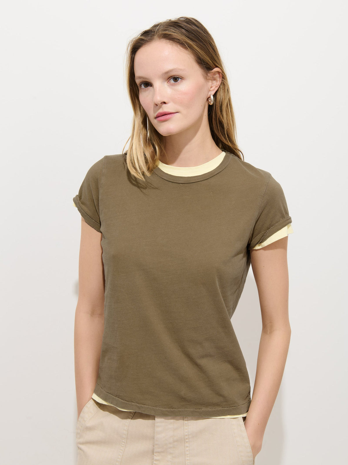 Alex Mill - Prospect Tee in Cotton Jersey - Army Olive