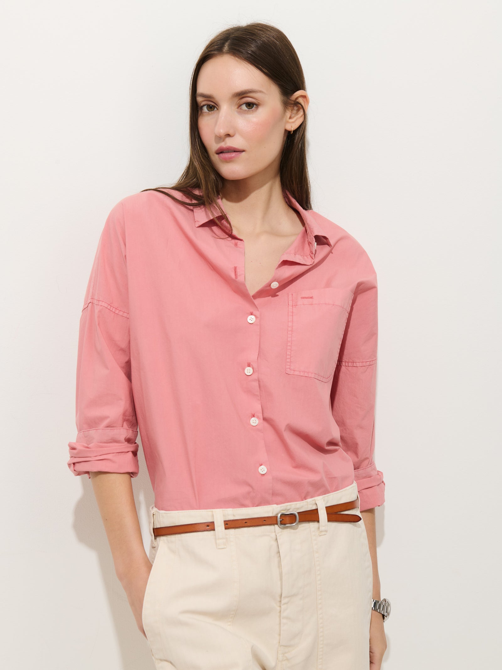 Alex Mill - Jo Shirt in Cotton Poplin - Tulip