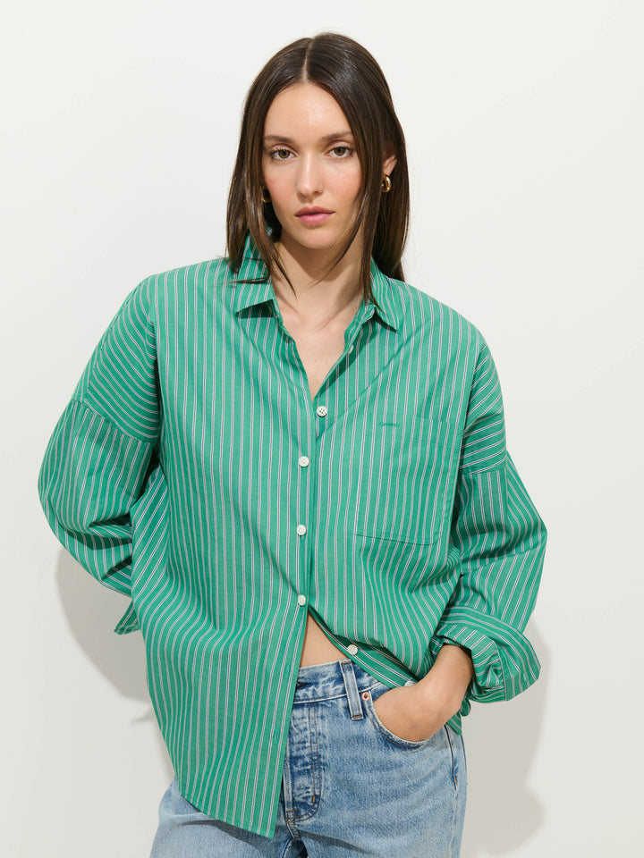 Alex Mill Jo Shirt Ladies Belle Stripe Green/White