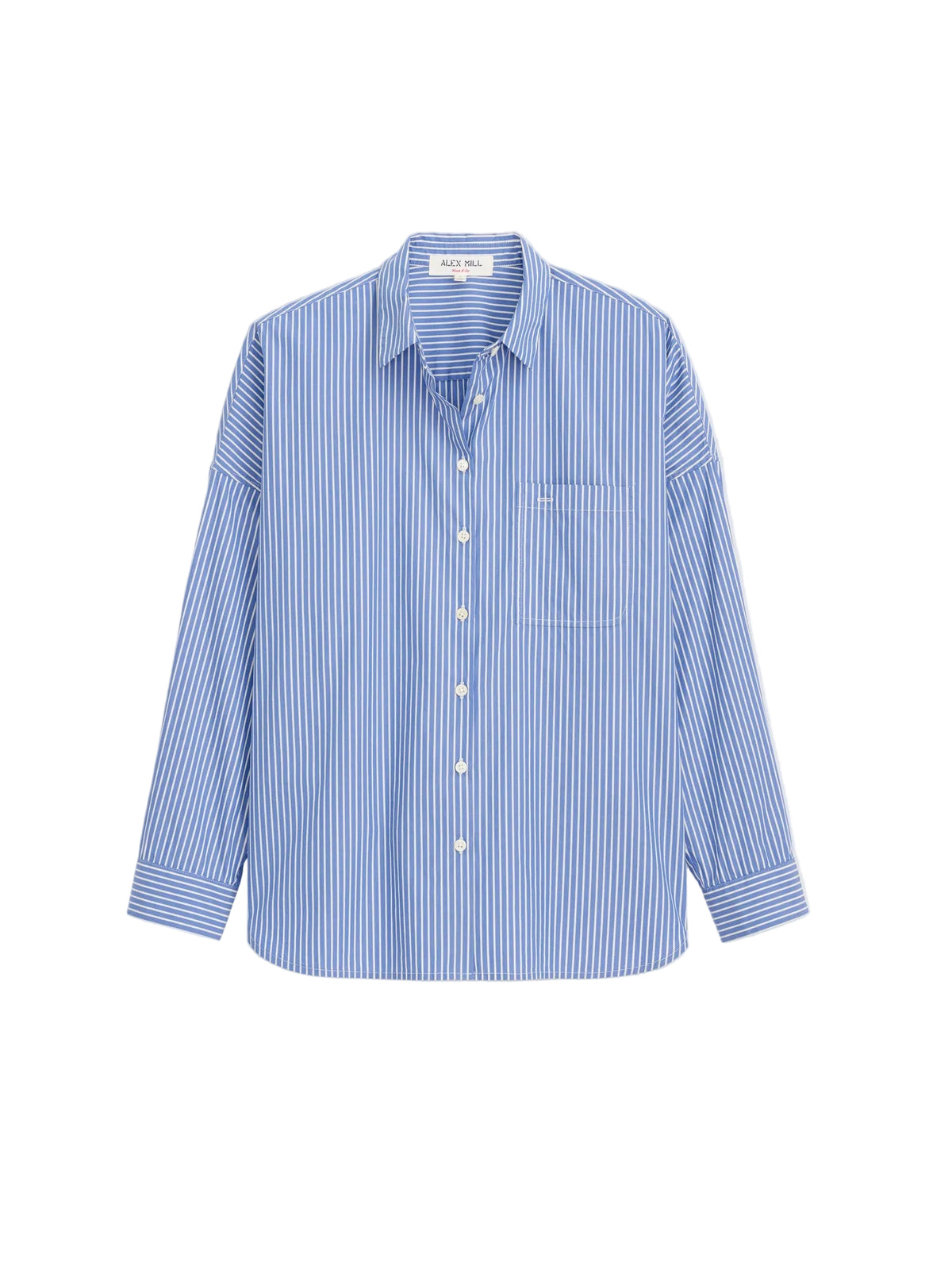 Alex Mill - Jo Shirt in Cotton Poplin - Blue and White Stripe
