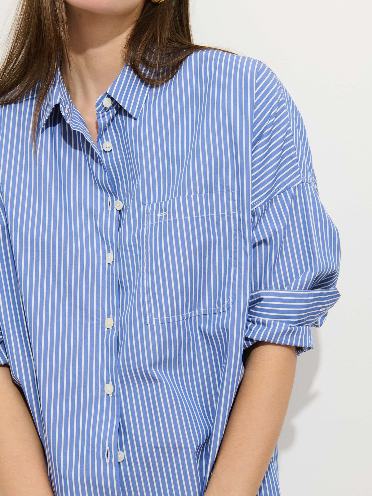 Alex Mill - Jo Shirt in Cotton Poplin - Blue and White Stripe