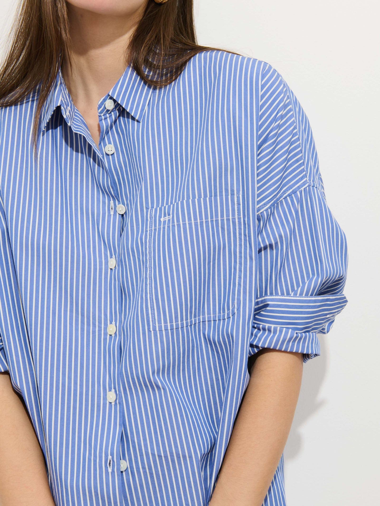 Alex Mill - Jo Shirt in Cotton Poplin - Blue and White Stripe