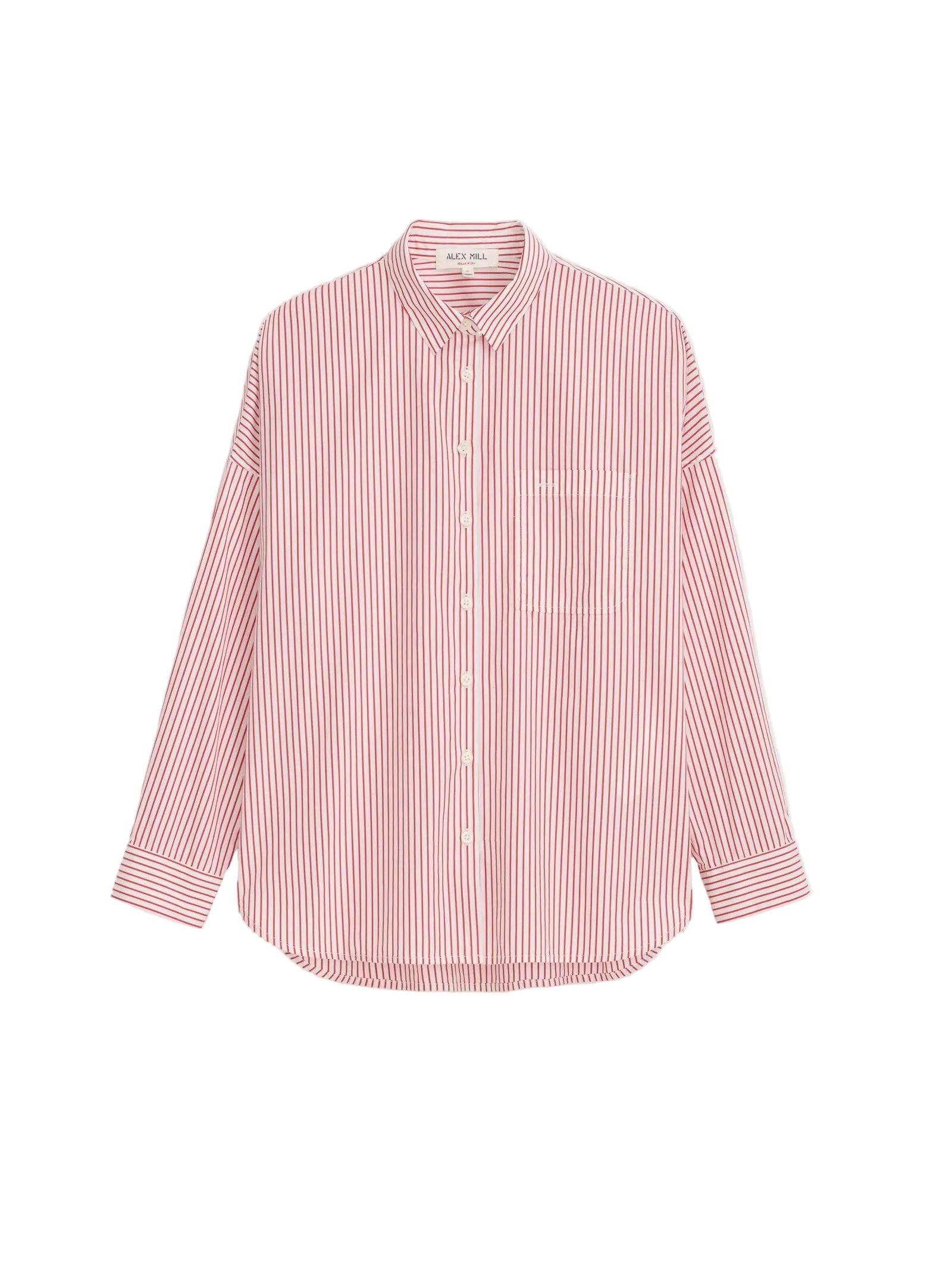 Alex Mill - Jo Shirt in Cotton Poplin - Red and White Stripe
