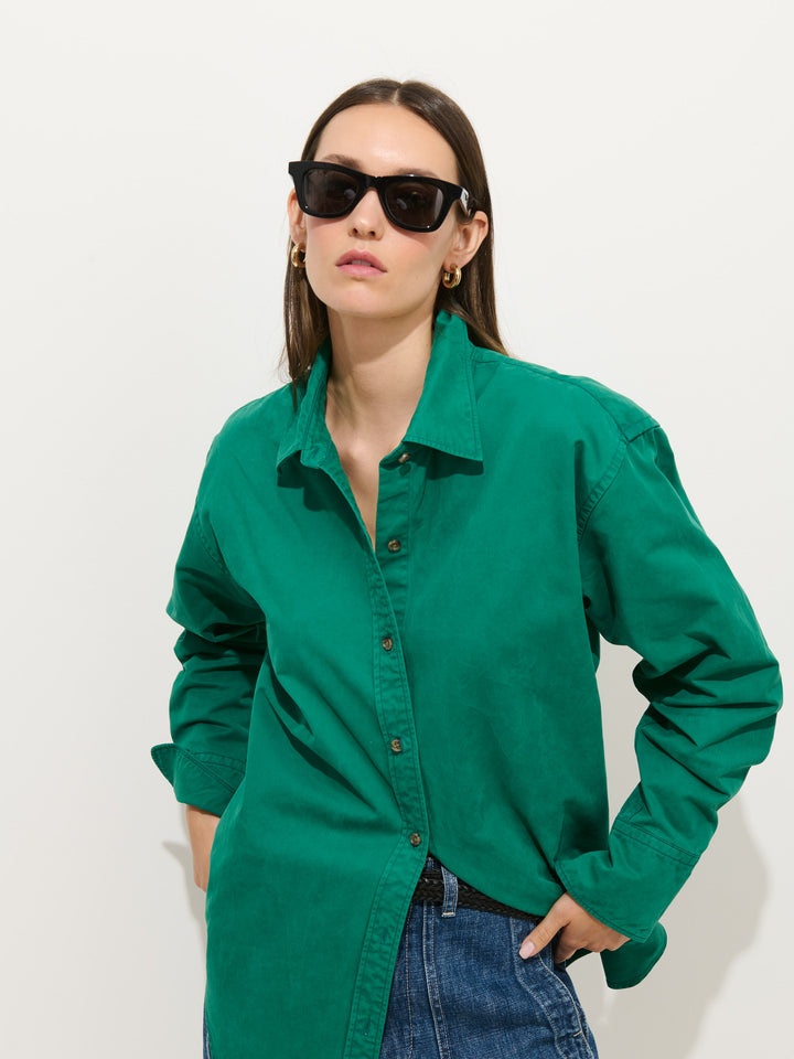 Alex Mill Mercer Faye Shirt Cotton Twill Jaded Green