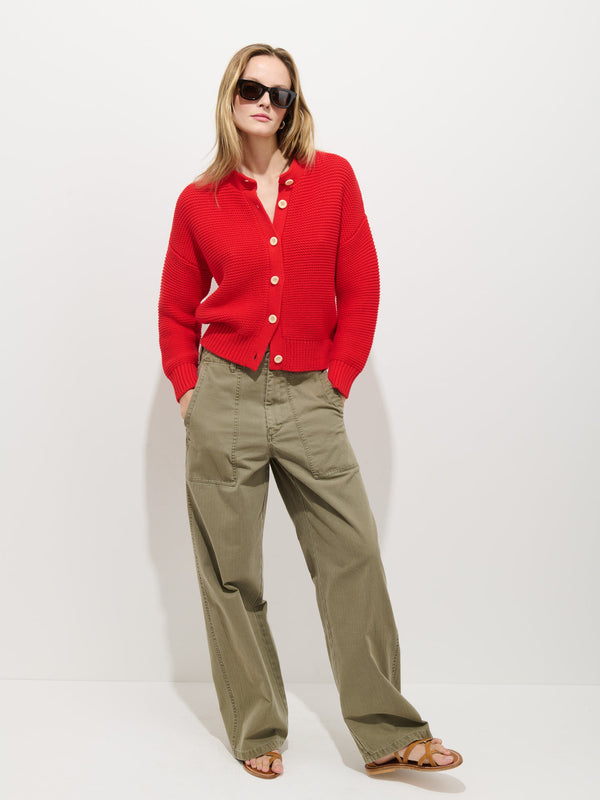 Alex Mill - Nico Cotton Cardigan - Tomato - Murray's Toggery Shop