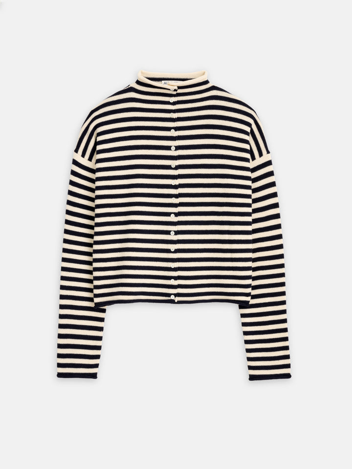 Alex Mill Taylor Cardigan Sweater Striped Navy/Ivory