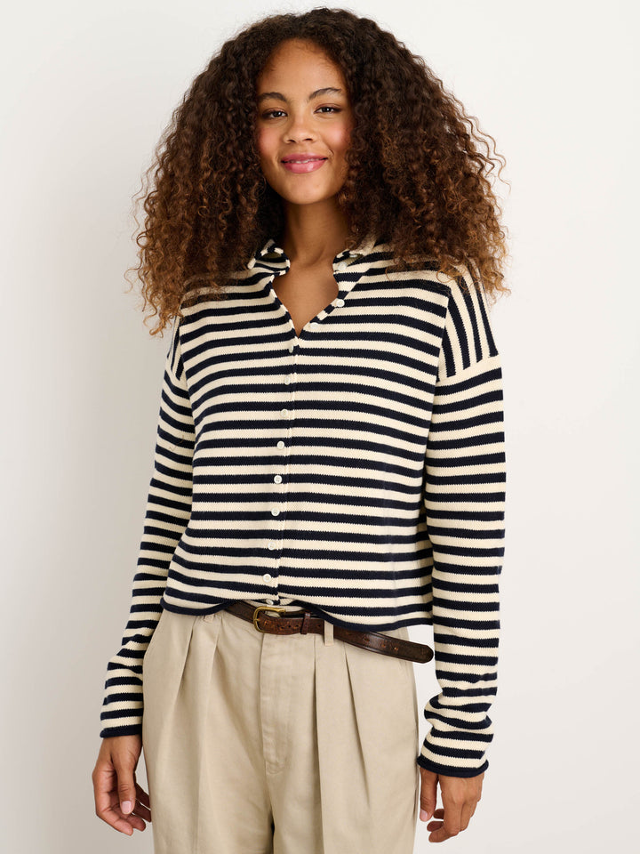 Alex Mill Taylor Cardigan Sweater Striped Navy/Ivory