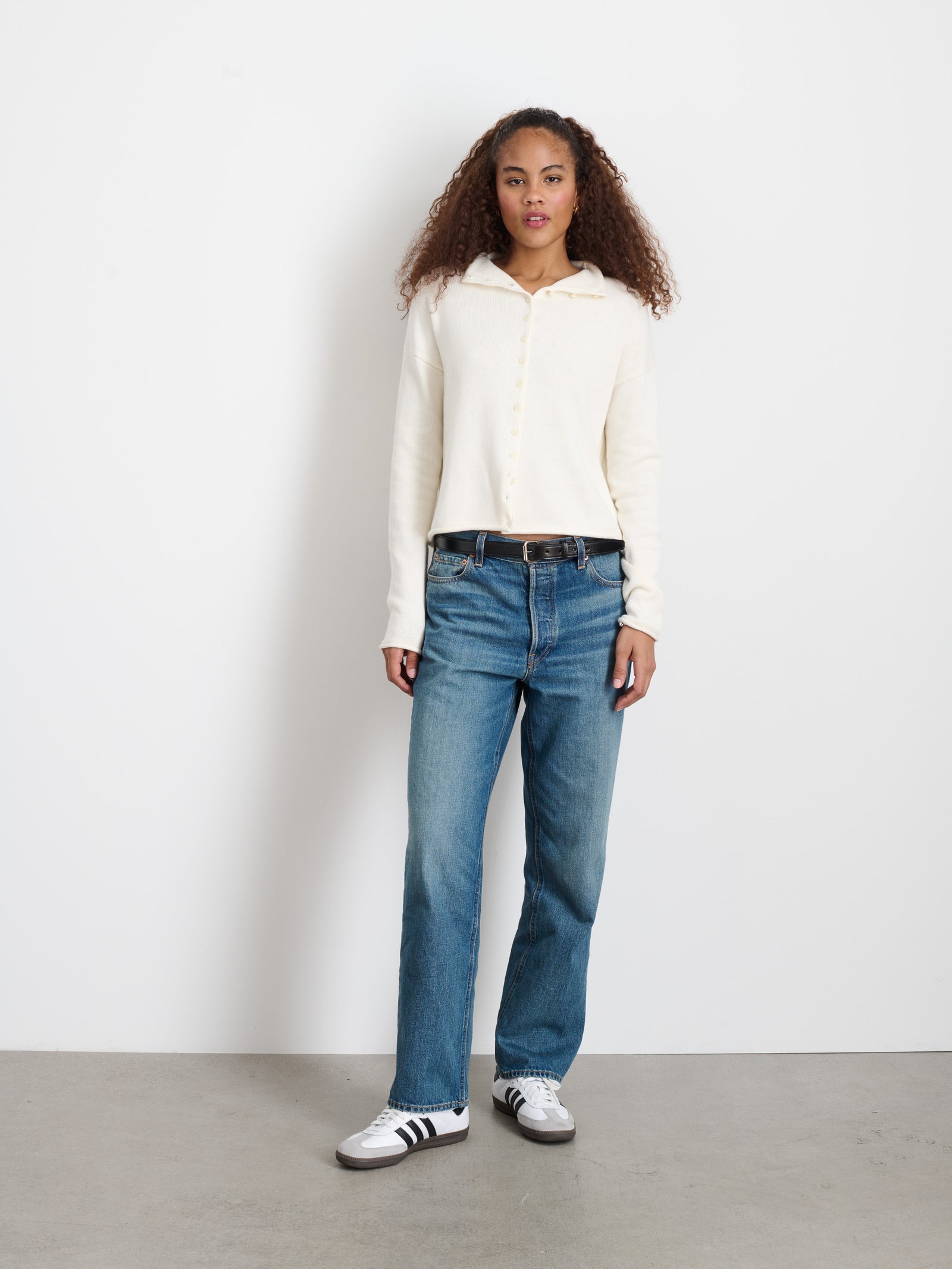 Alex Mill - Taylor Cardigan in Cotton Cashmere - Ivory
