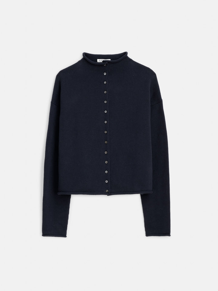 Alex Mill Taylor Rollneck Cardigan Sweater Navy
