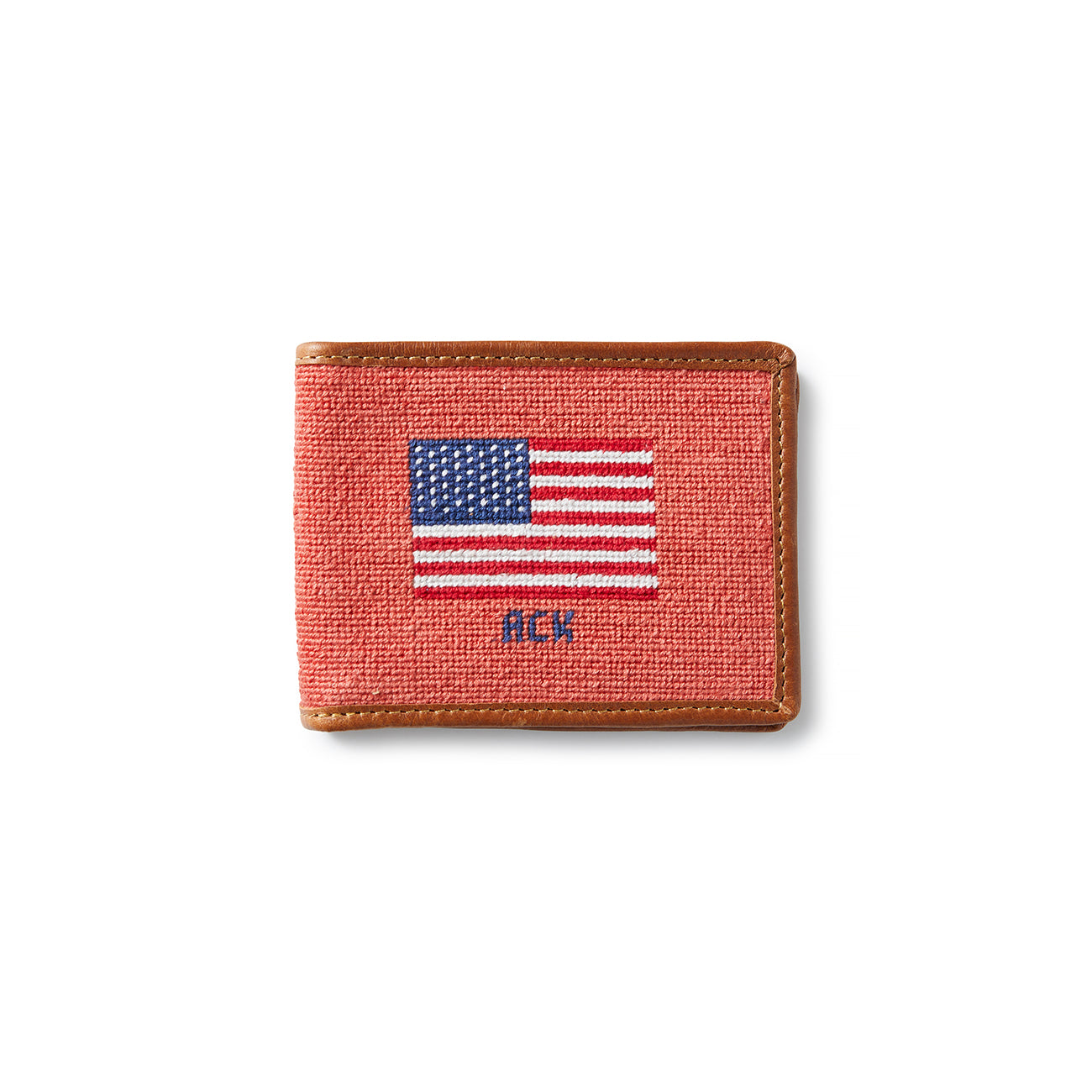 Smathers & Branson Needlepoint Wallet - Nantucket Red American Flag ACK