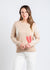 Brodie Cashmere Quirky Heart Victory Crew Sweater Crema/Ice Water/Flamingo