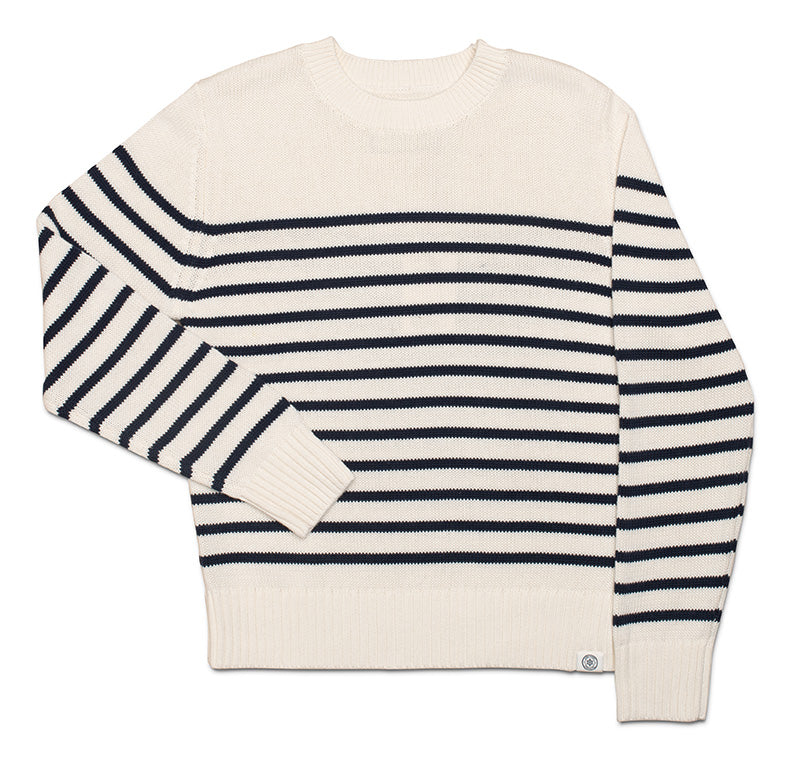 Long Wharf Supply Ladies Sconset Seawell Cream Stripe Sweater
